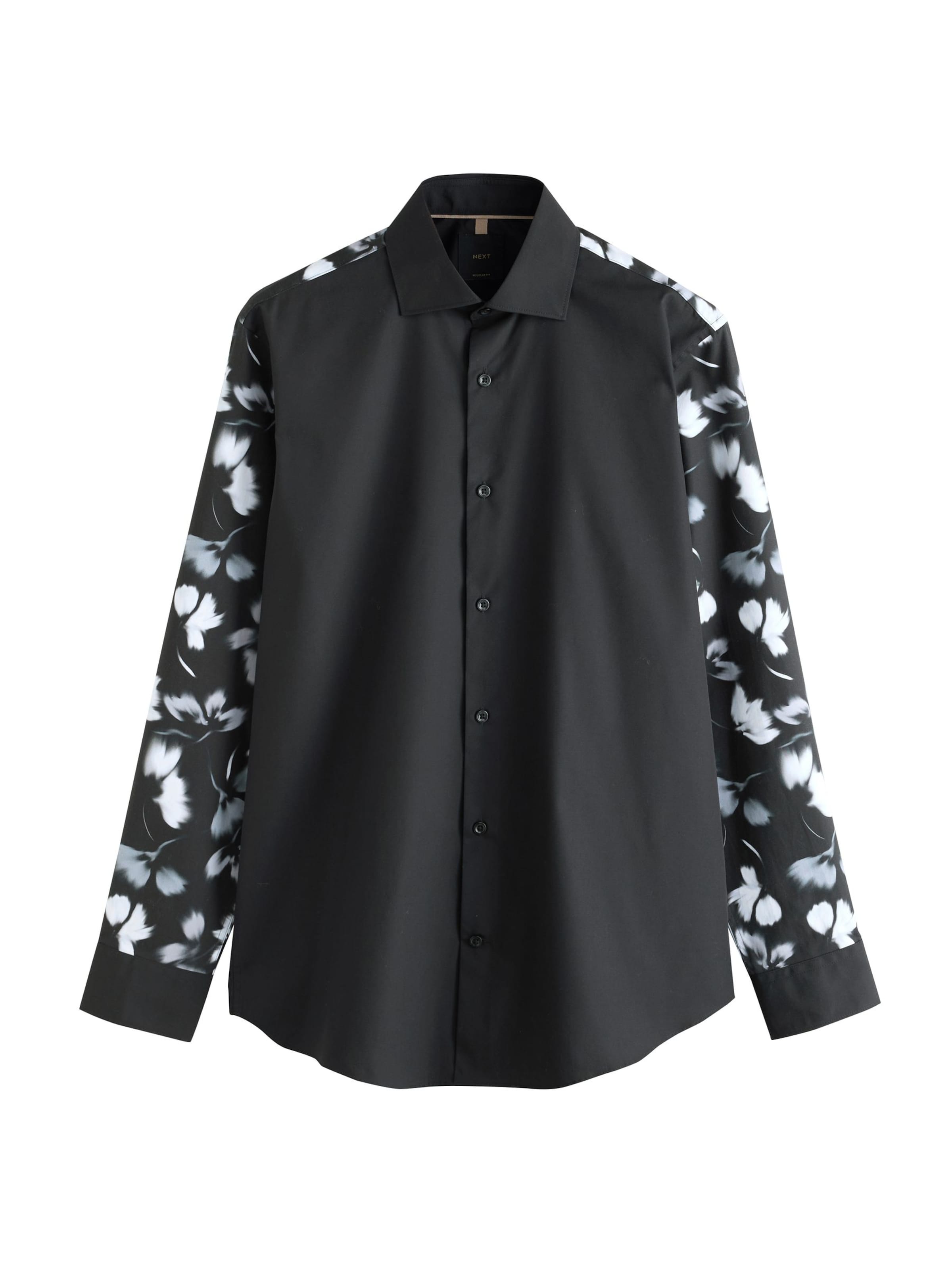 Next Regular fit Button Up Shirt in Black: front
