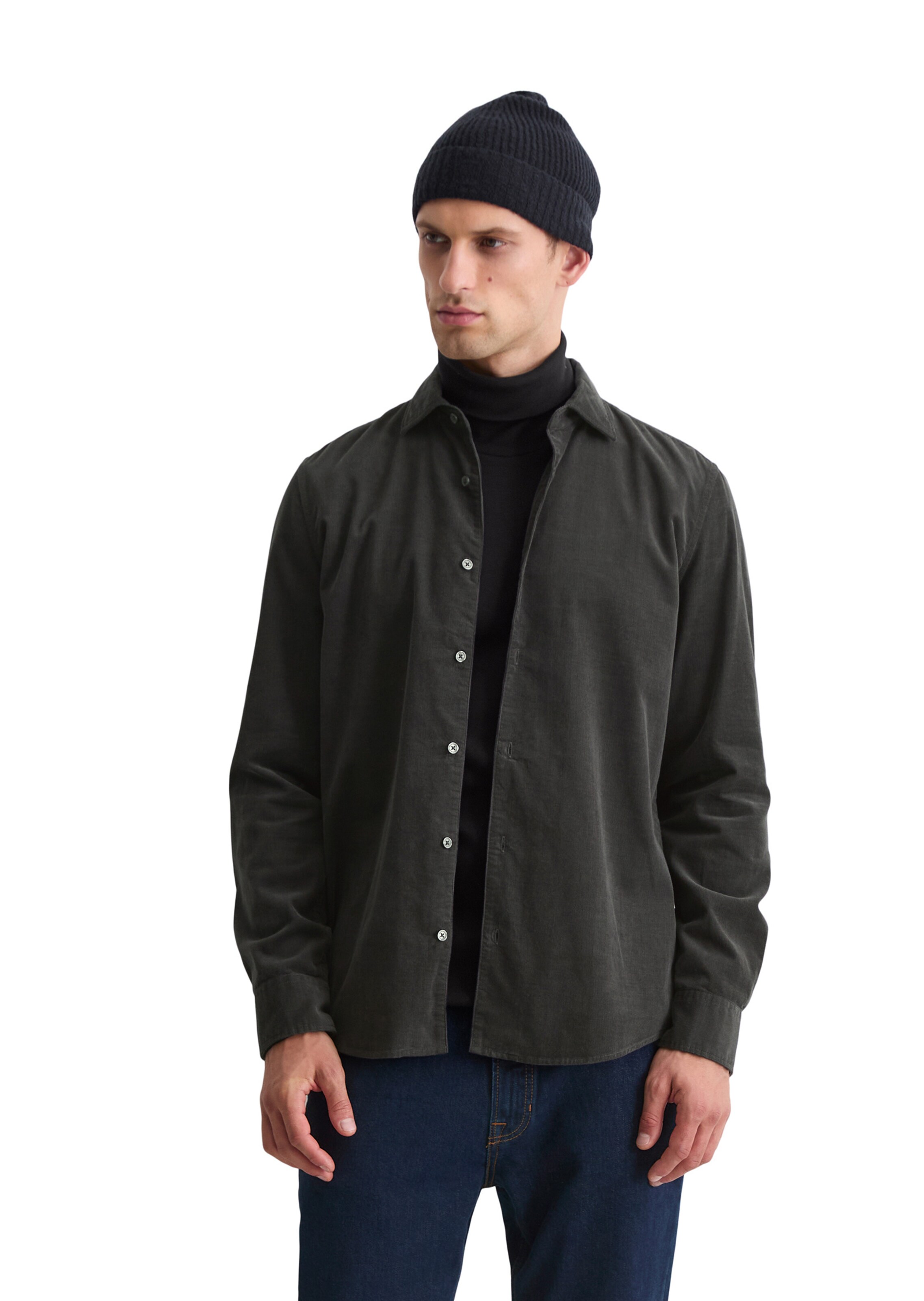 Marc O'Polo Regular fit Button Up Shirt in Grey: front