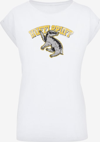 F4NT4STIC Shirt 'Harry Potter Hufflepuff Sport Emblem' in Weiß: predná strana
