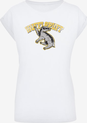 T-shirt 'Harry Potter Hufflepuff Sport Emblem' F4NT4STIC en blanc : devant