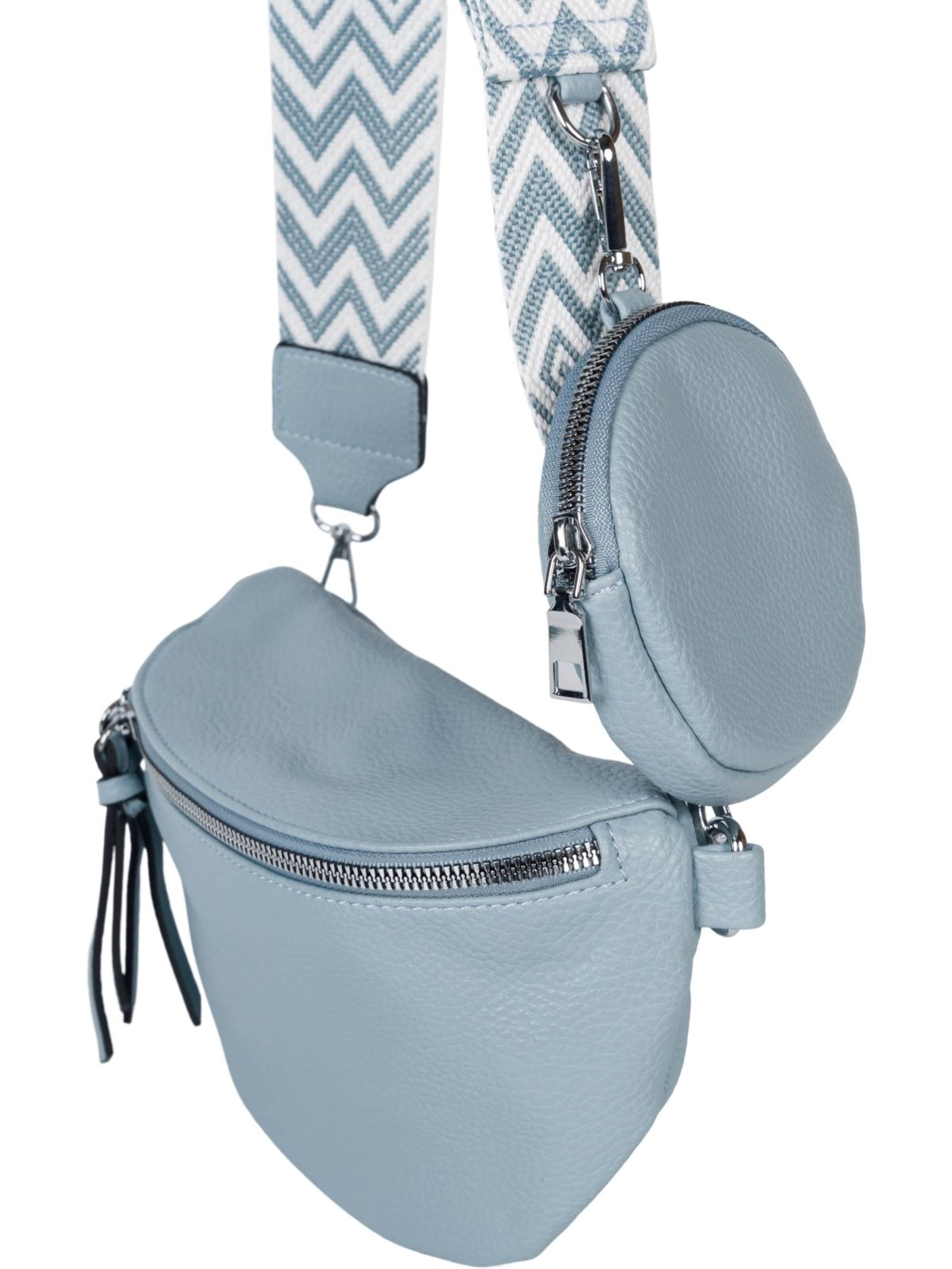 styleBREAKER Umhängetasche '2-Teiliges Set Halbmond Crossbody Bag'‌‌‌‌ in Blau