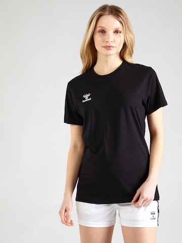 Hummel Λειτουργικό μπλουζάκι 'Go 2.0' σε μαύρο: μπροστά