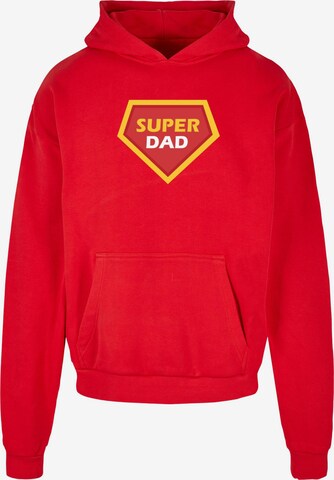 Merchcode Sweatshirt 'Fathers Day - Super Dad' in Rood: voorkant