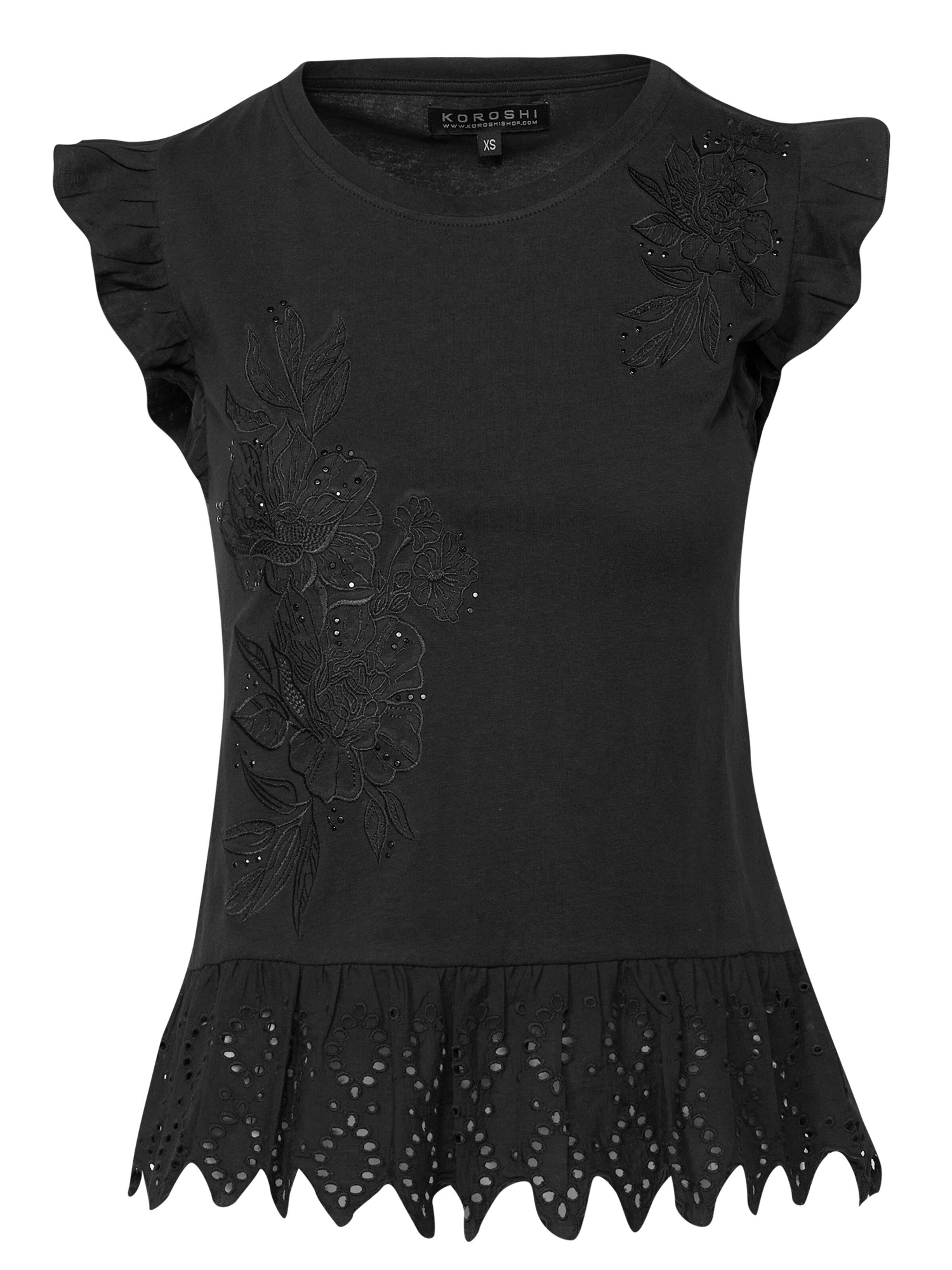 KOROSHI Bluse in Schwarz: Vorderseite