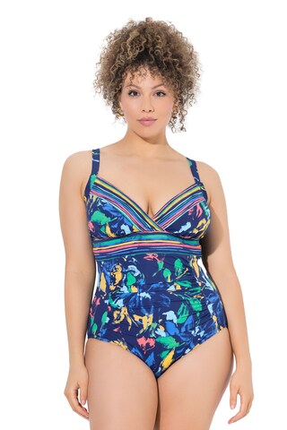Ulla Popken Minimiser Swimsuit in Blue: front
