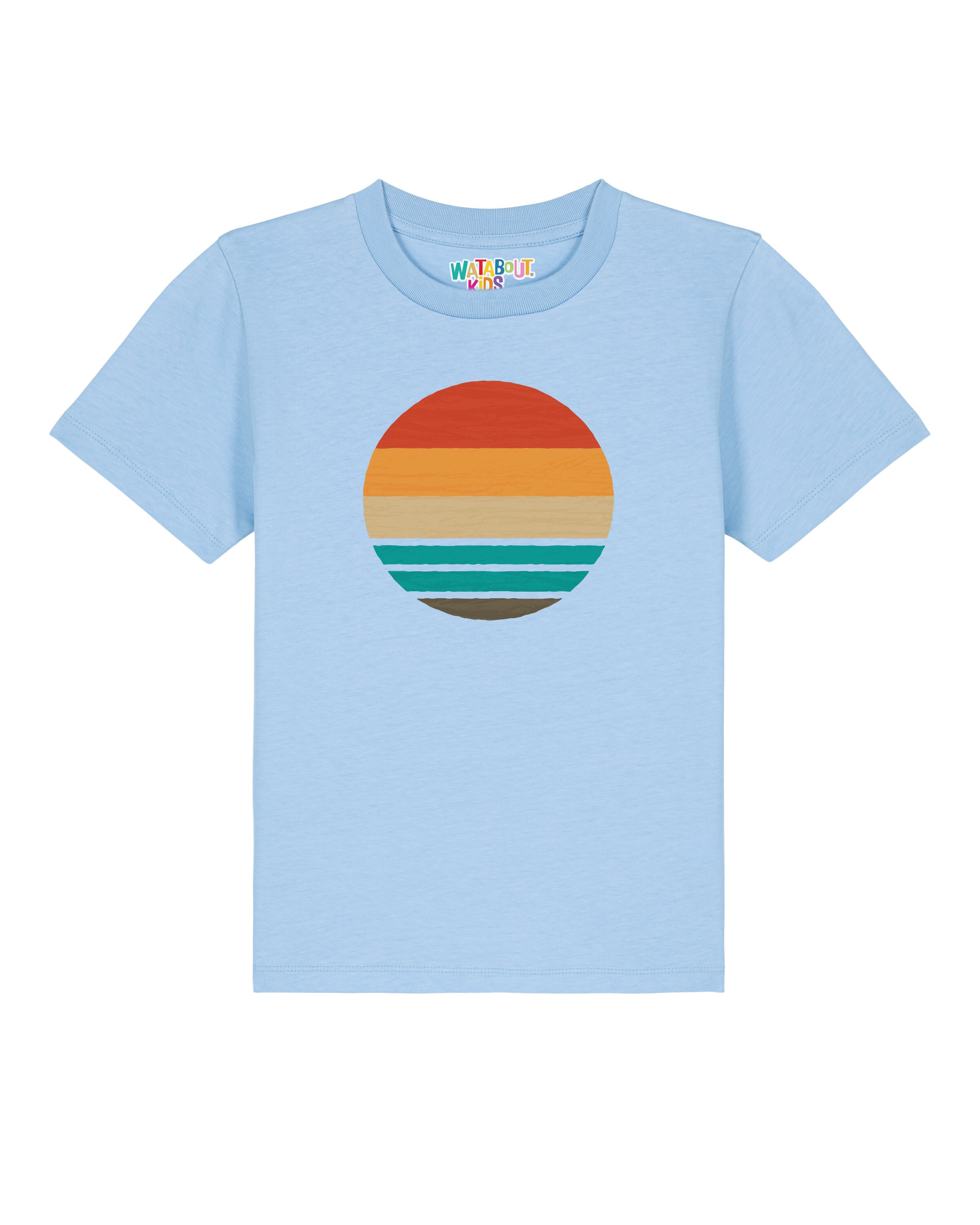 T-Shirt 'Retro Sunset Ocean' watabout.kids en bleu : devant