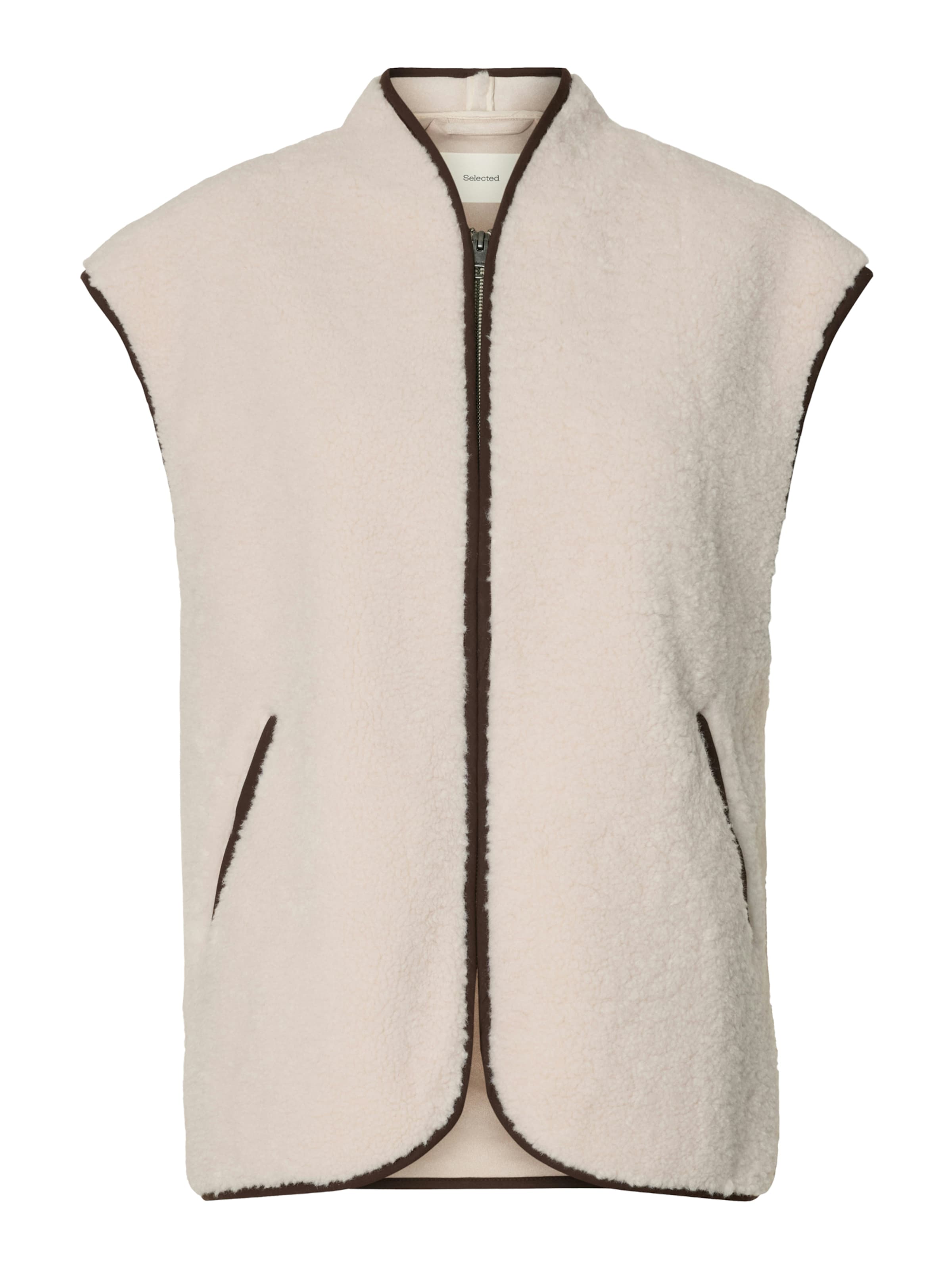Gilet 'SLWISABEL' SELECTED en beige : devant