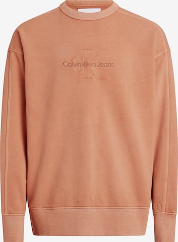 Calvin Klein Jeans Sweatshirt in Oranje: voorkant