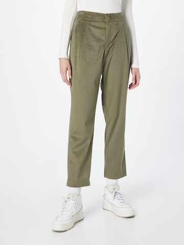 BRAX Pleat-Front Pants 'Melo' in Green: front