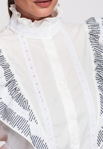 Ombre Blouse in White