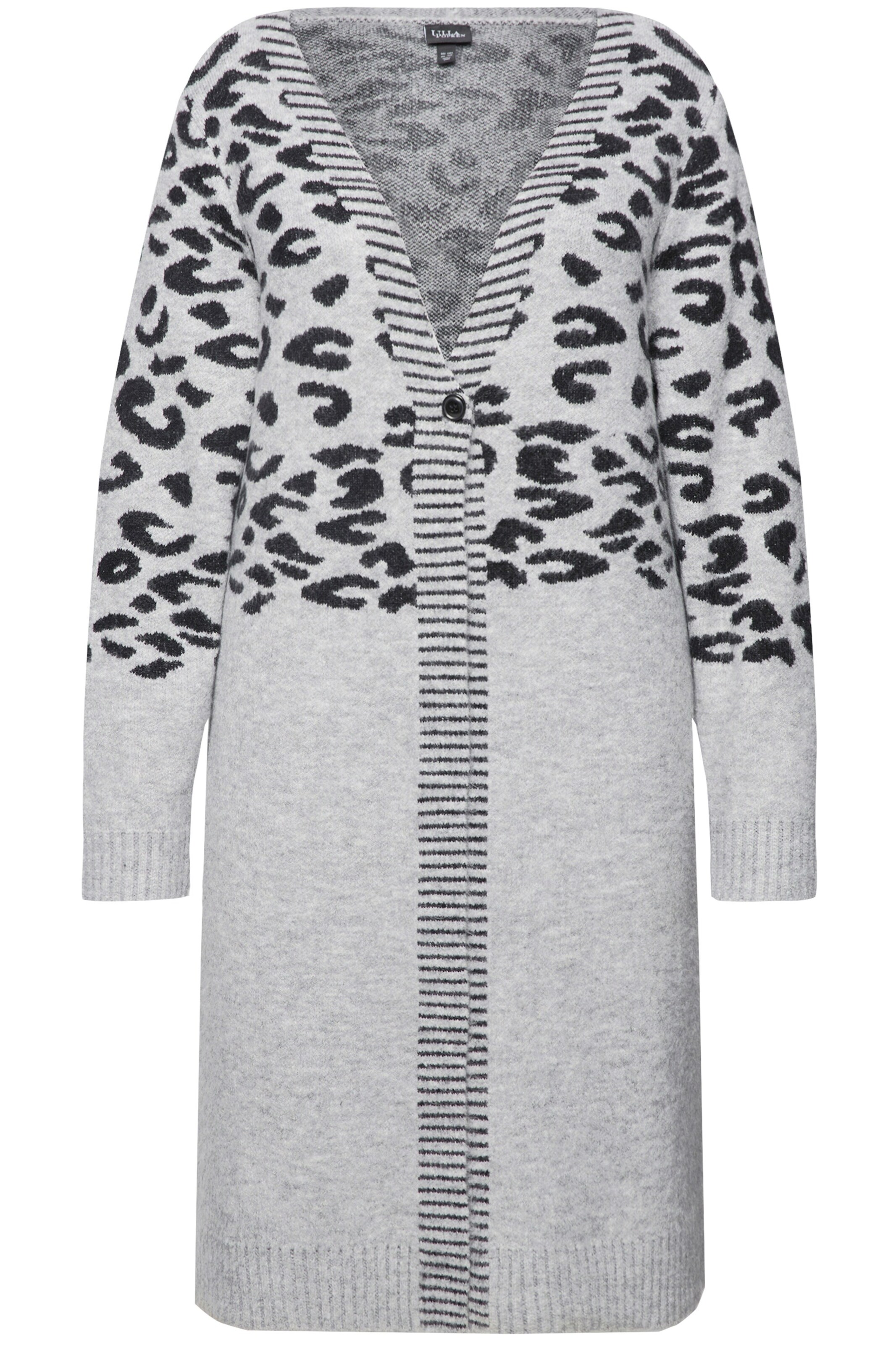 Ulla Popken Strickjacke in Grau: Vorderseite