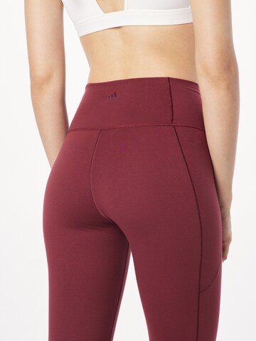 ADIDAS SPORTSWEAR Skinny Športne hlače 'Studio' | rdeča barva