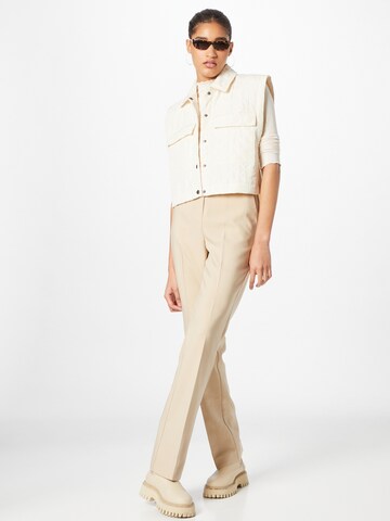 modström regular Bukser med fals 'Gale' i beige