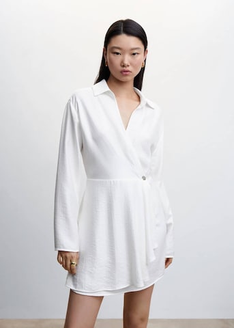 MANGO Košeľové šaty 'Power' - biela: predná strana