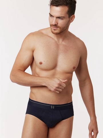 Slip 'Woody Men Basic Underwear - Midi slip - duopack - Wit' Woody en bleu