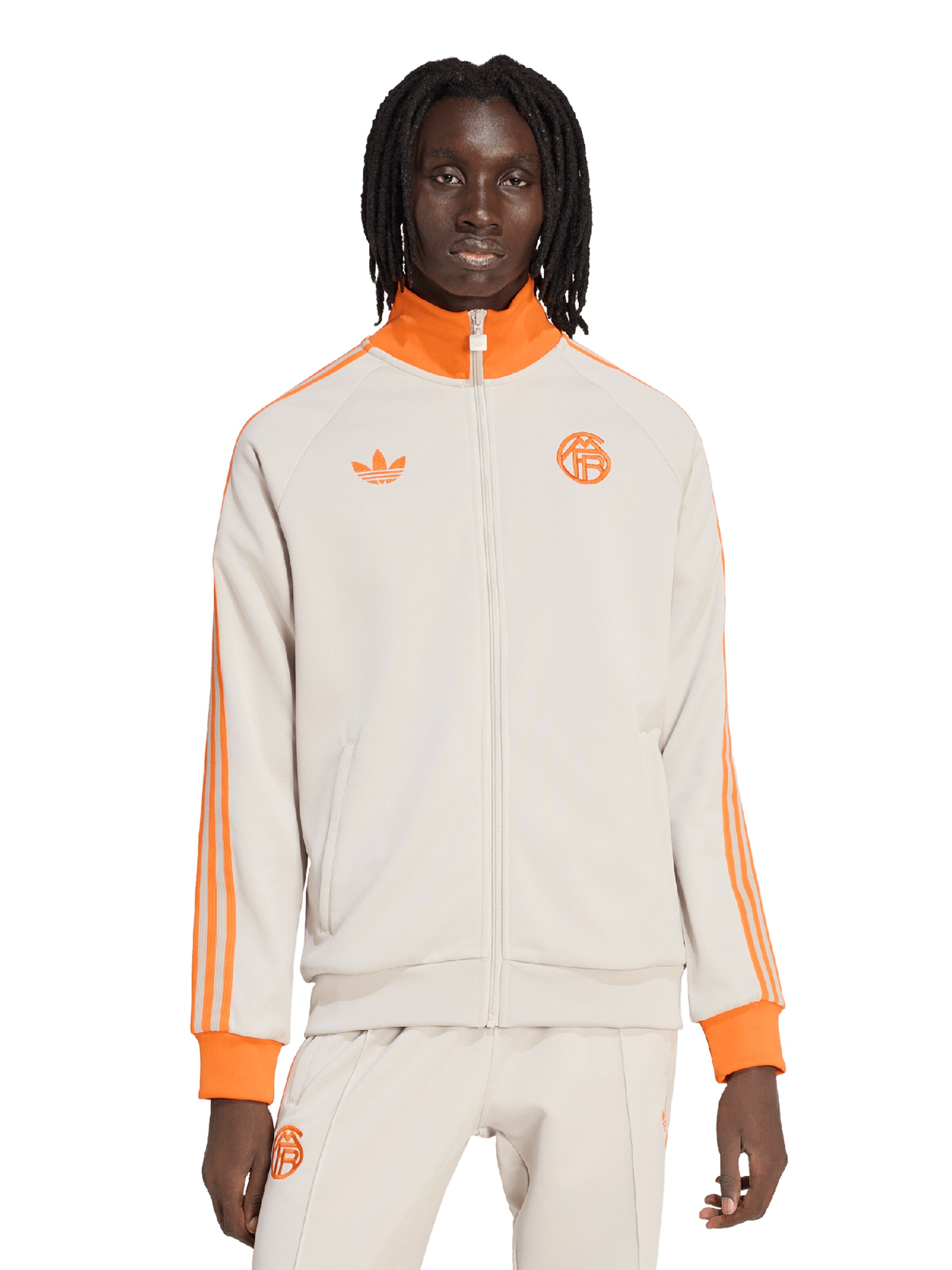 smėlio ADIDAS PERFORMANCE Sportinė striukė 'FC Bayern': priekis