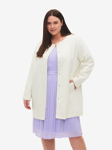 Zizzi Between-Seasons Coat 'Summer' in White: front