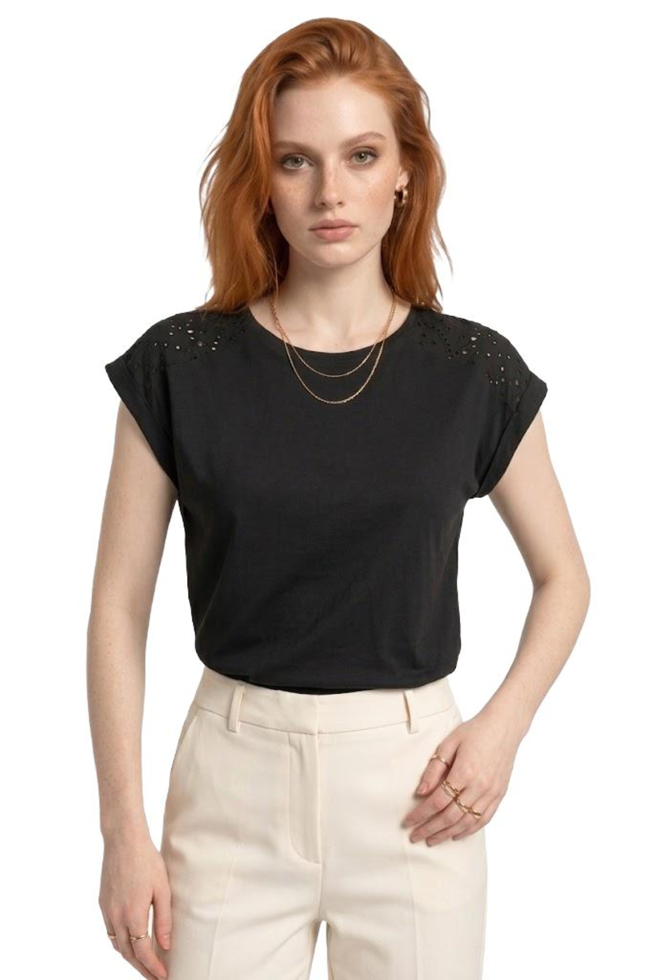 T-shirt Alexa Dash en noir : devant