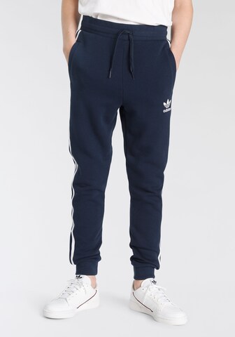 Tapered Pantaloni 'Trefoil' de la ADIDAS ORIGINALS pe albastru: față