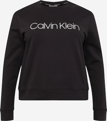 Sweat-shirt Calvin Klein Curve en noir : devant