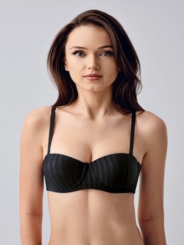Bandeau Soutien-gorge C&City en noir : devant