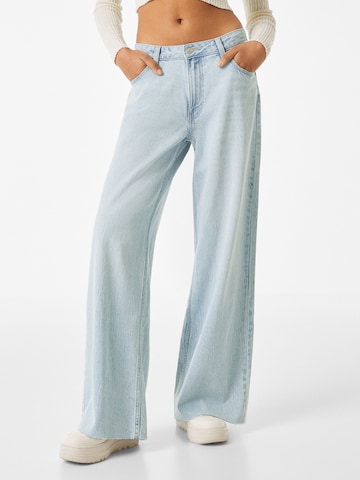 Bershka Wide Leg Jeans in Blau: predná strana