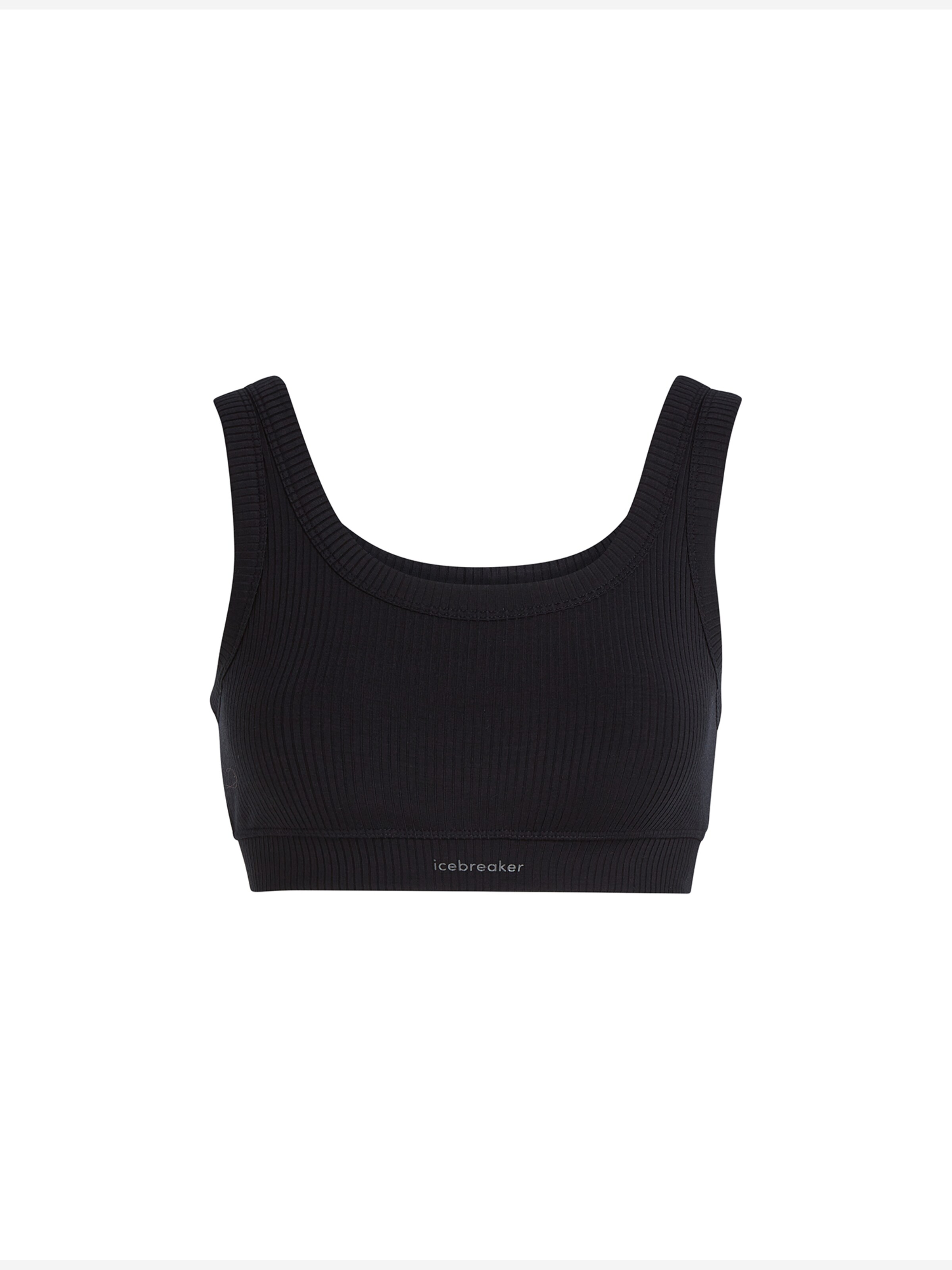 juoda ICEBREAKER Biustjė Sportinė liemenėlė 'Lotus': priekis
