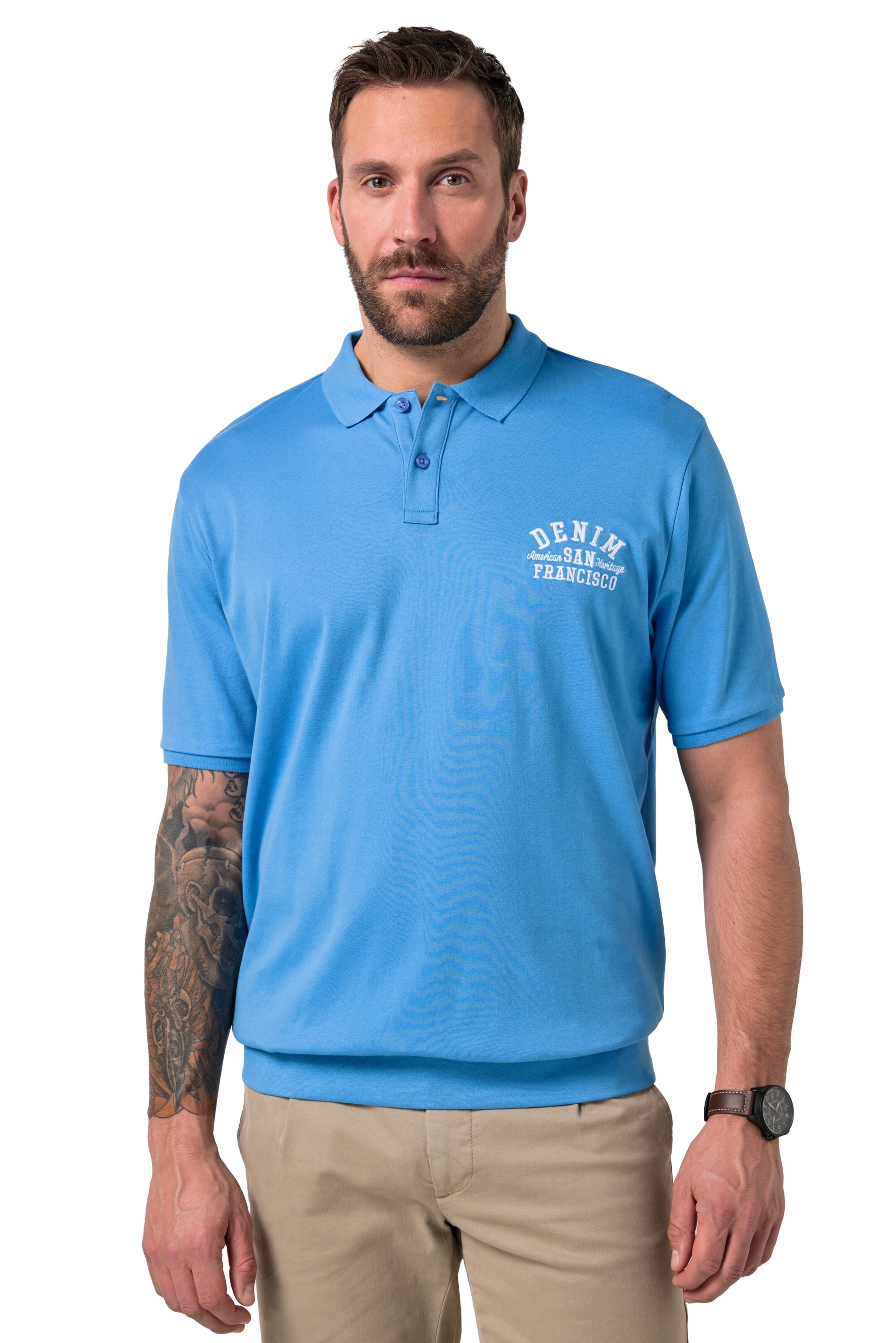 JP1880 Shirt in Blauw: voorkant