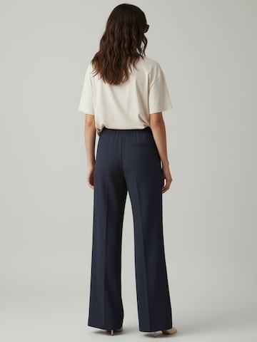 WEARABLE STORIES Wide leg Bandplooibroek 'Saar' in Blauw