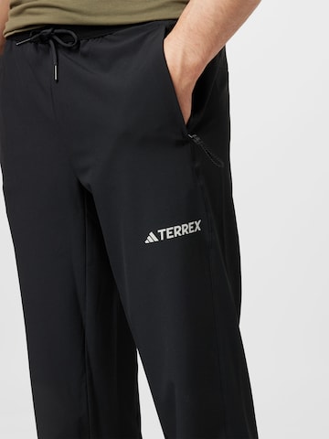 juoda ADIDAS TERREX Standartinis Sportinės kelnės 'Terrex Liteflex Hiking Bottoms'