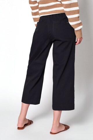 TONI Wide leg Broek in Zwart