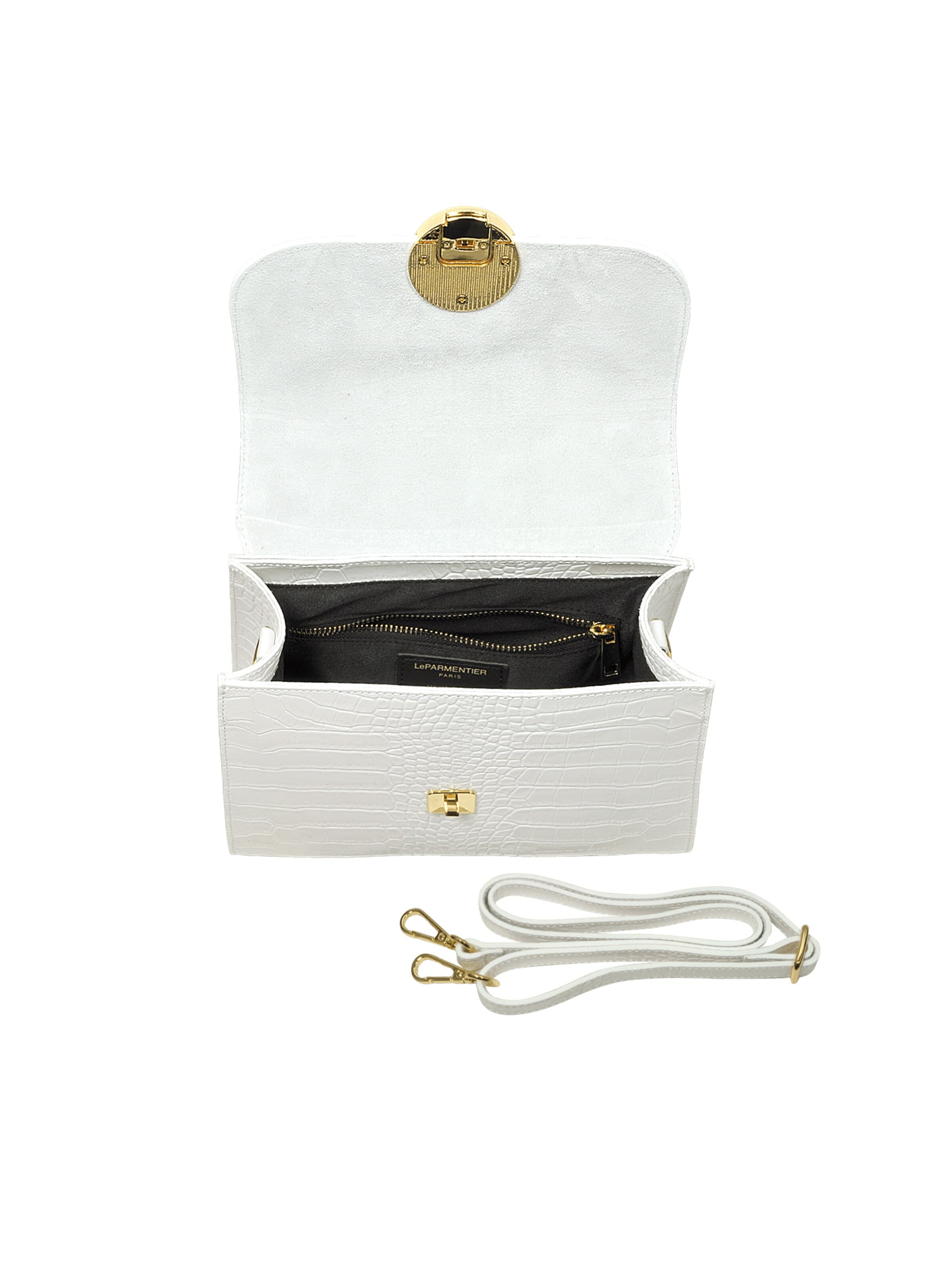 LeParmentier Handtasche 'Bombo Croco'‌‌‌‌‌‌‌‌‌‌ in Weiß