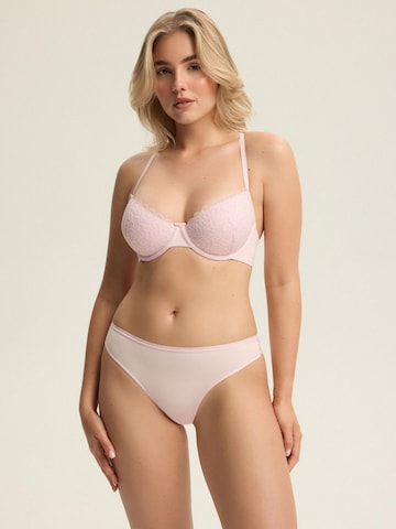 ESOTIQ - Panti 'Slip Arien, florales Muster, glatte Microfaser, mit Baumwollzwickel' en rosa