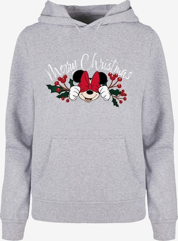 ABSOLUTE CULT Sweatshirt 'Minnie Mouse - Christmas Holly' in Grey: front