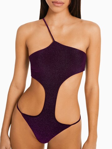 Bershka Swimsuit in Purple