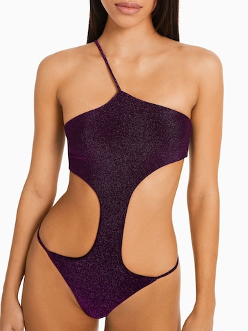 Bershka Swimsuit in Purple