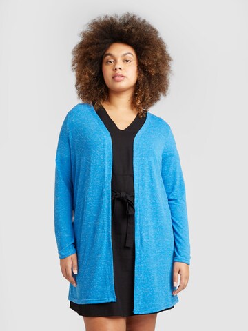 ONLY Carmakoma Gebreid vest 'NESSA' in Blauw: voorkant