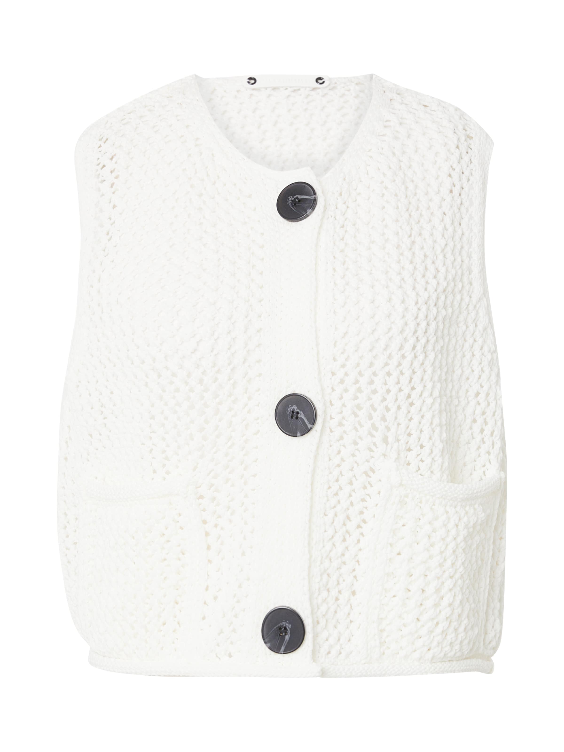 co'couture Strickweste 'Hensly' in Weiß: Vorderseite