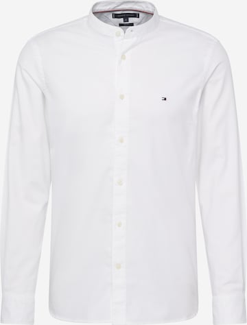 Tommy Hilfiger Tailored Kitsas lõige Triiksärk, värv valge: eest vaates