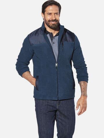 Jan Vanderstorm Gebreid vest 'Jorvik' in Blauw: voorkant