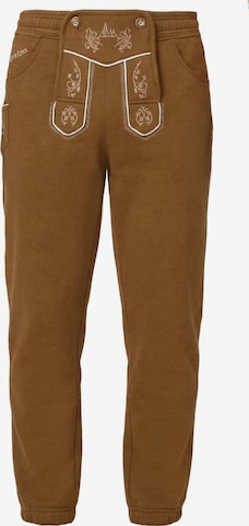 Steigenhöfer Traditional Pants 'Jogginghose Marius mit Lederhose Look' in Beige: front