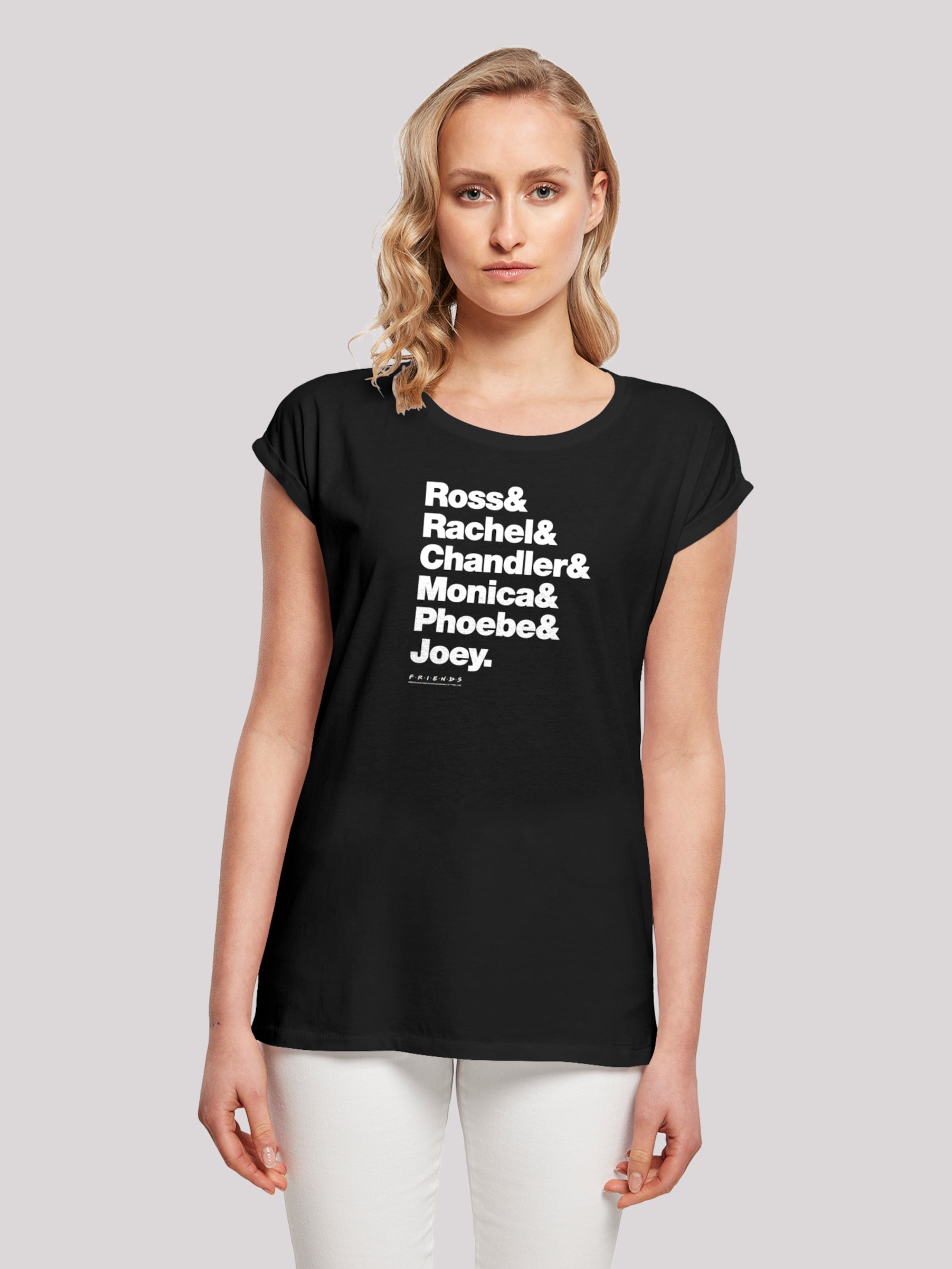 F4NT4STIC Shirt 'FRIENDS Ross & Rachel & Chandler & Monica & Phoebe & Joey'  in Black | ABOUT YOU