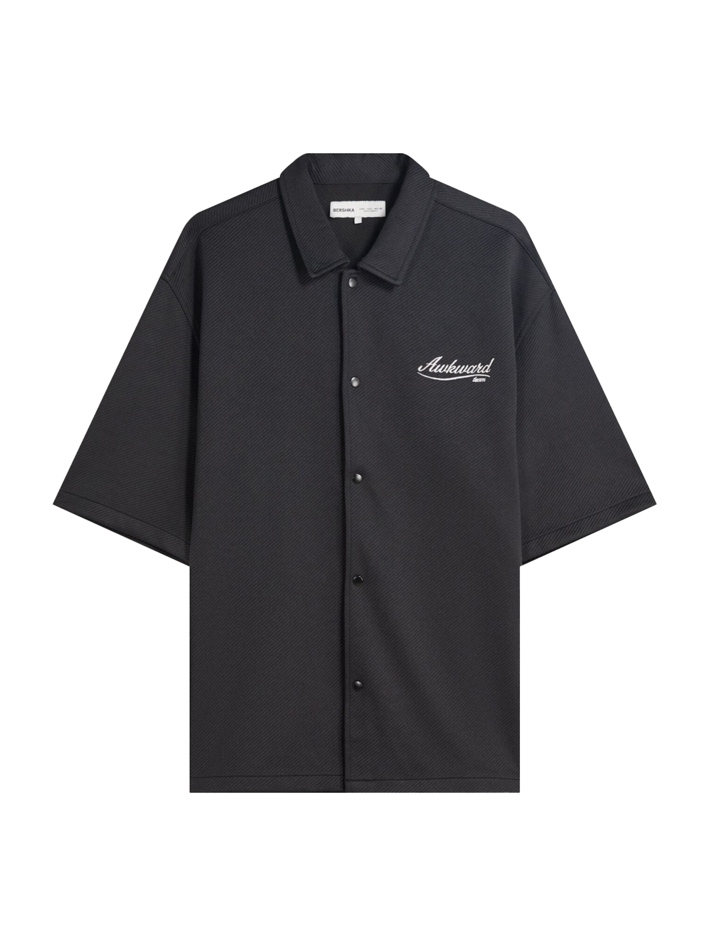 Bershka Comfort fit Srajca | črna barva: sprednja stran