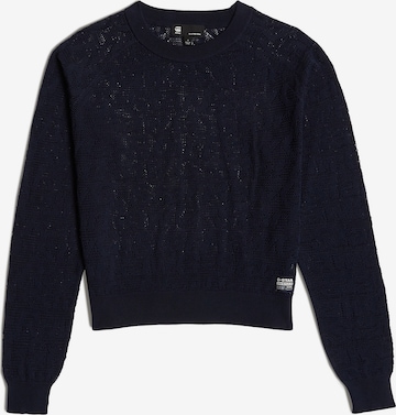 Pull-over 'Pointelle' G-STAR en noir : devant