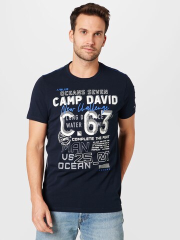 CAMP DAVID Shirt 'Ocean´s Seven' in Blue: front