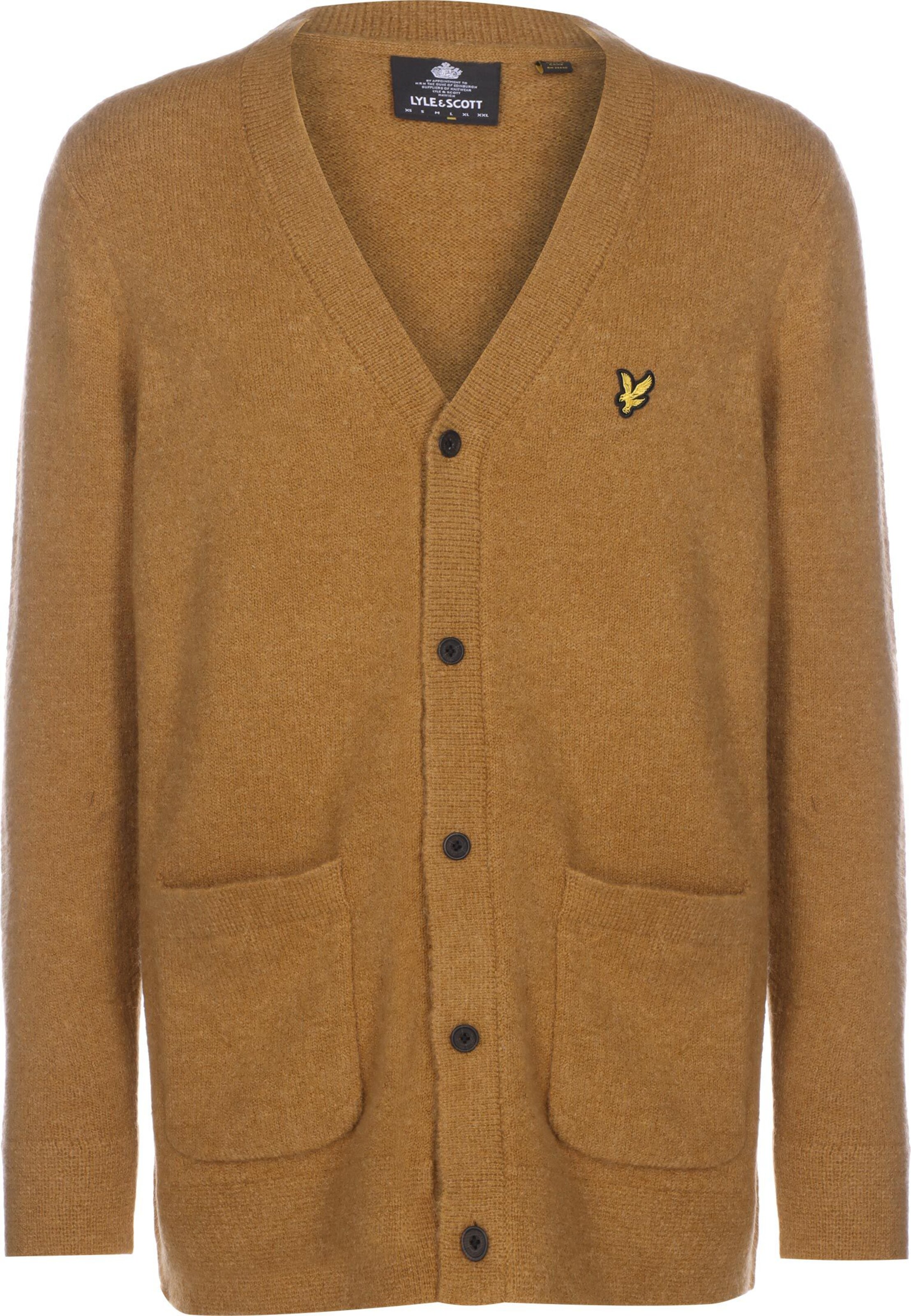 Lyle & Scott Knit cardigan in Brown: front