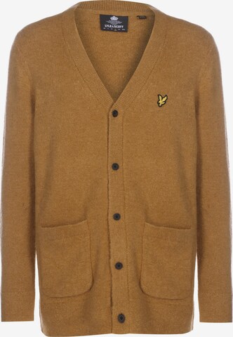 Lyle & Scott Knit Cardigan in Brown: front