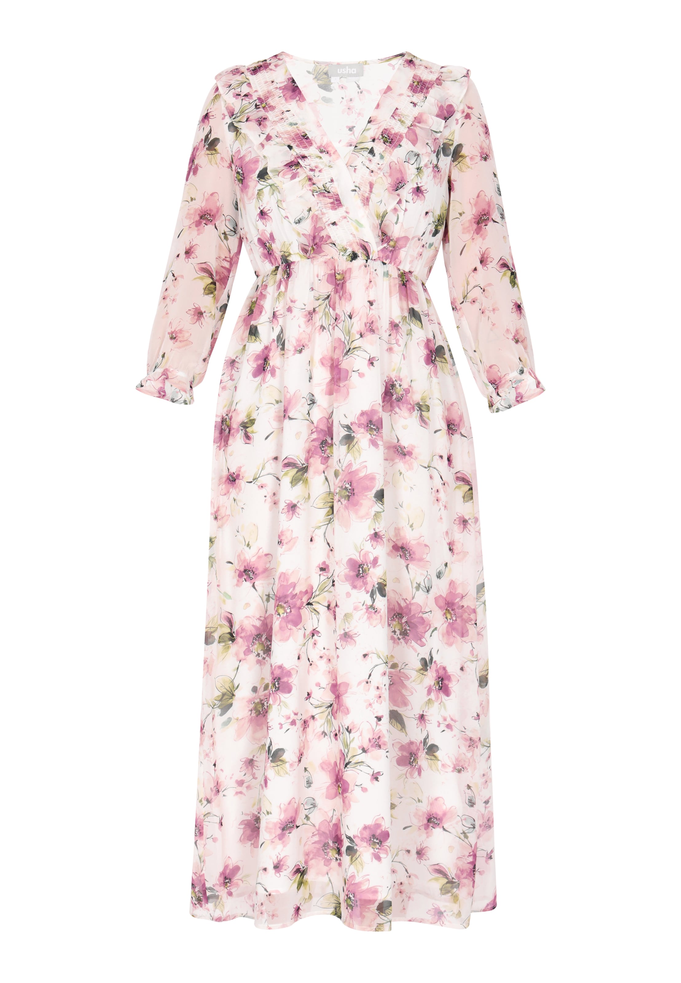 Robe Usha en rose : devant