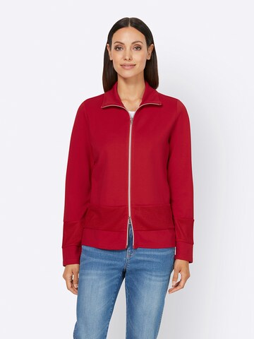 heine - Sudadera con cremallera en rojo: frente