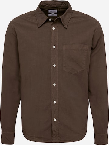 NORSE PROJECTS Regular fit Skjorta 'Algot' i brun: framsida